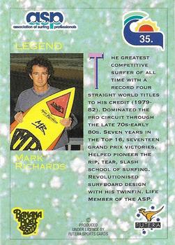 1993 Futera Hot Surf #35 Mark Richards Back